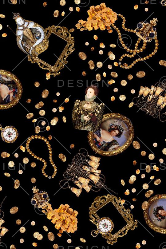 复古人物印花华亿平台图片