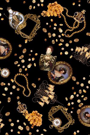 复古人物印花华亿平台图片