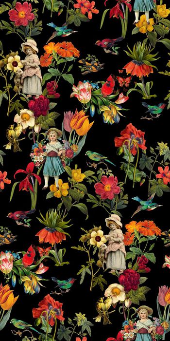 380710-田园风格花卉放牧女童秋冬华亿平台