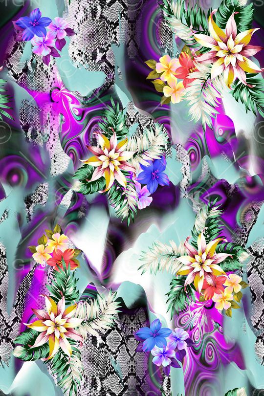 花卉印花华亿平台图片