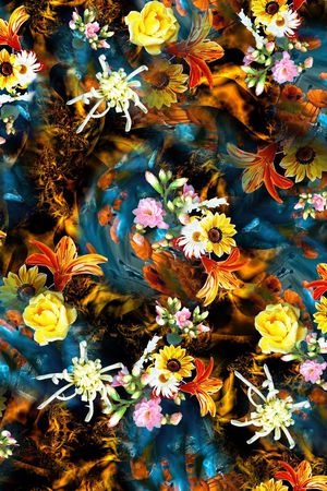 花卉印花华亿平台图片