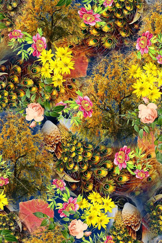 花卉印花华亿平台图片