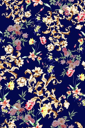 手绘花印花华亿平台图片