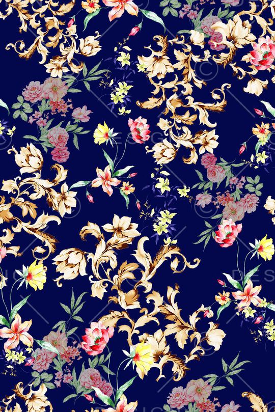 手绘花印花华亿平台图片