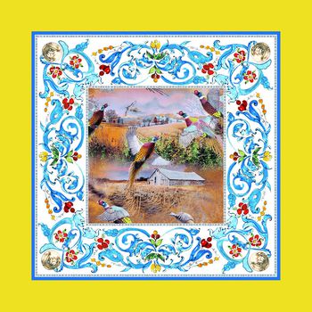 方巾印花华亿平台图片