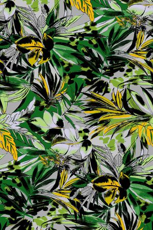 热带风情印花华亿平台图片