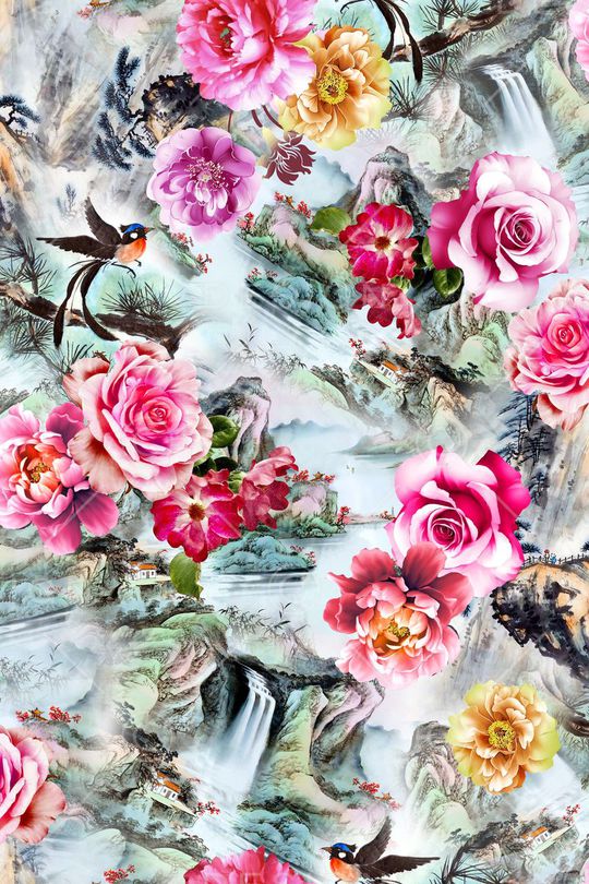 花卉印花华亿平台图片