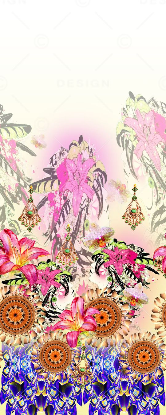 花卉印花华亿平台图片