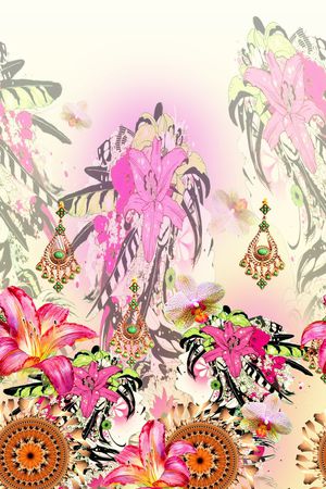 花卉印花华亿平台图片