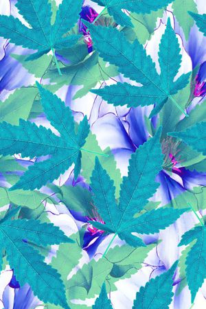 树叶印花华亿平台图片