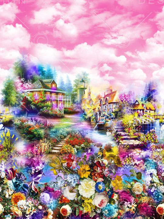 花卉印花华亿平台图片