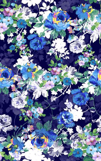 381404-蓝色玫瑰枝叶立体层次组合