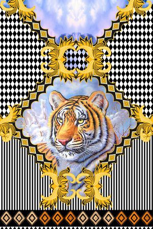 老虎头印花华亿平台图片