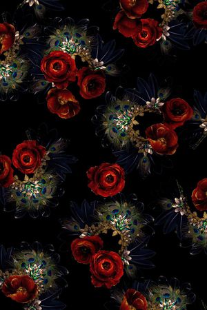 黑底印花华亿平台图片