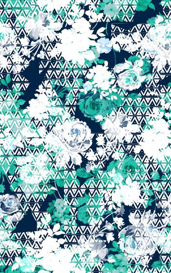 381888-蓝色玫瑰几何立体层次组合