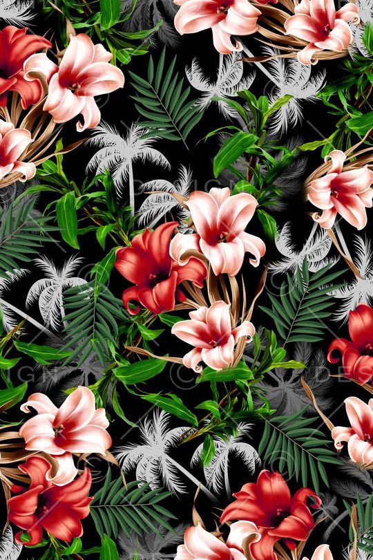 热带树叶印花华亿平台图片