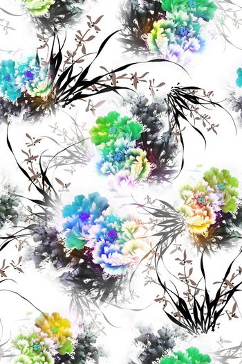 中国风印花华亿平台图片