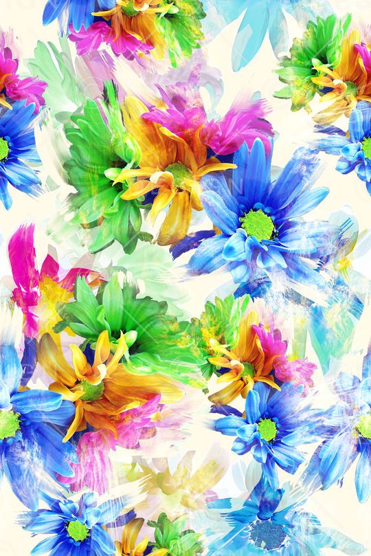 数码手绘花卉印花华亿平台图片