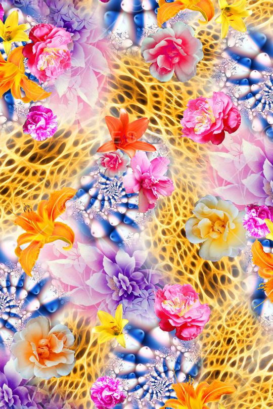 花卉印花华亿平台图片