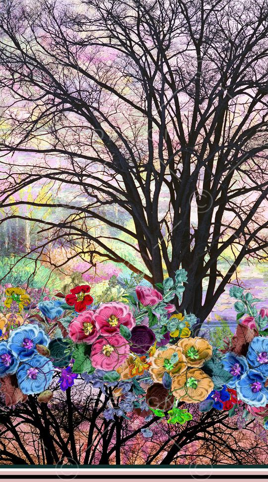 花卉定位印花华亿平台图片