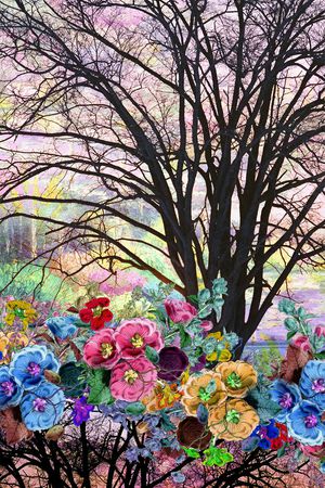 花卉定位印花华亿平台图片