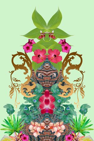 腰果花印花华亿平台图片