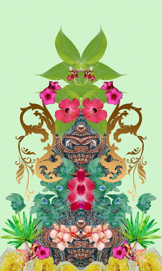 腰果花印花华亿平台图片