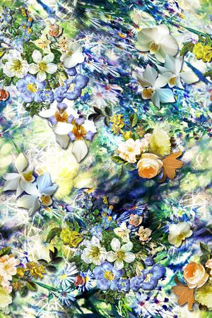 数码花卉女装印花华亿平台图片