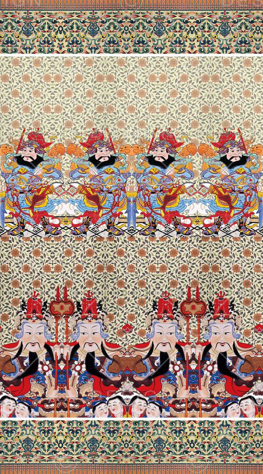 中国风定位印花华亿平台图片