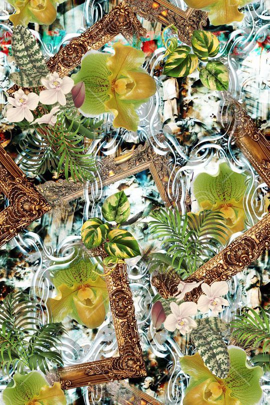 数码 欧式 热带植物印花华亿平台图片