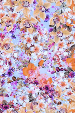 绚丽花卉印花华亿平台图片