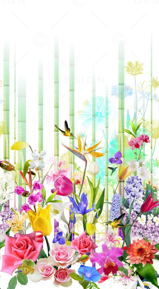 数码清爽 定位花卉印花华亿平台图片