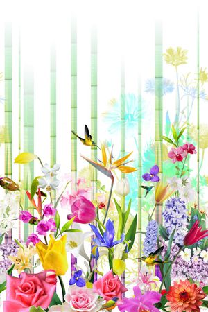 数码清爽 定位花卉印花华亿平台图片