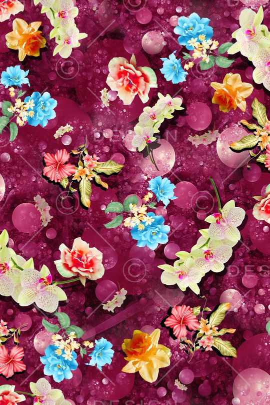 花卉印花华亿平台图片