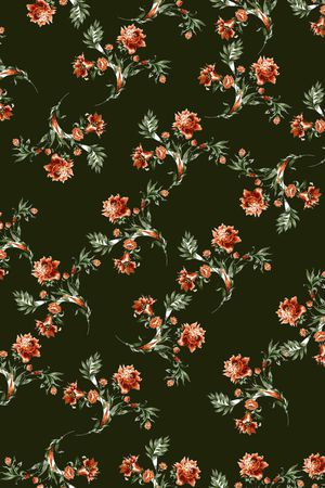 手绘杜鹃印花华亿平台图片