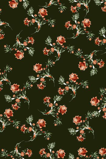 手绘杜鹃印花华亿平台图片