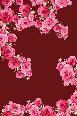 齐花开放牡丹印花华亿平台图片