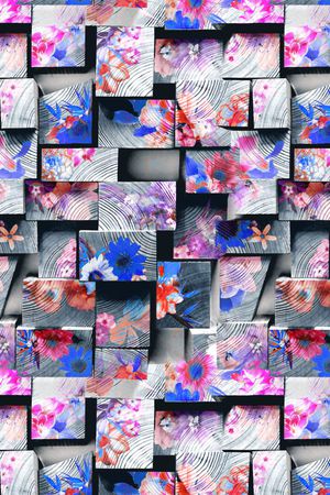 几何 立体 花卉印花华亿平台图片