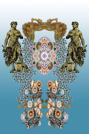 复古欧式人物印花华亿平台图片