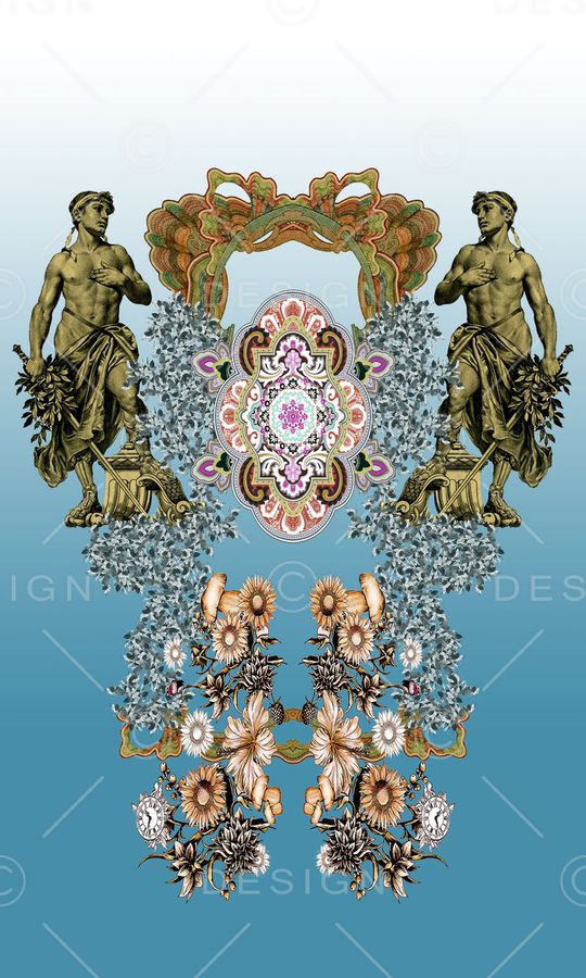 复古欧式人物印花华亿平台图片