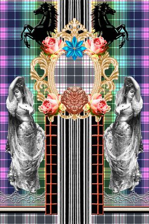 方格印花华亿平台图片