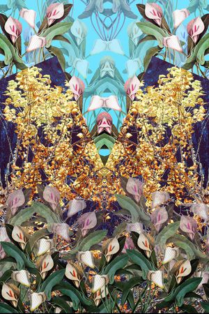 风景花卉定位印花华亿平台图片