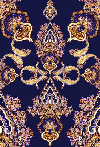 383643-WT444定位民族欧式腰果净色底花