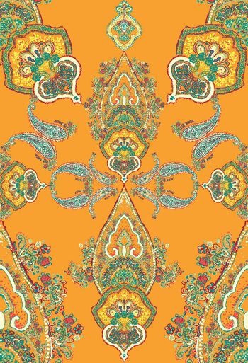 383645-WT444定位民族欧式腰果净色底花