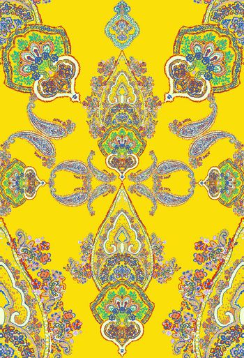 383646-WT444定位民族欧式腰果净色底花