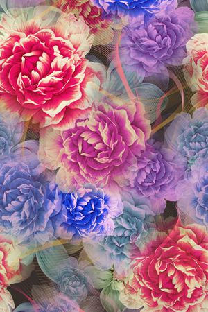 花卉印花华亿平台图片