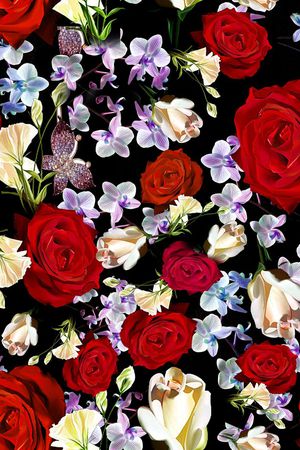 玫瑰印花华亿平台图片