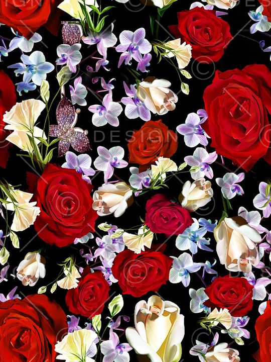 玫瑰印花华亿平台图片