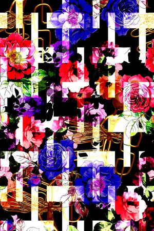 几何十字架印花华亿平台图片