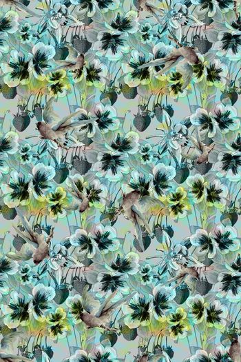 383813-WT449休闲手绘风格花卉雀鸟清雅